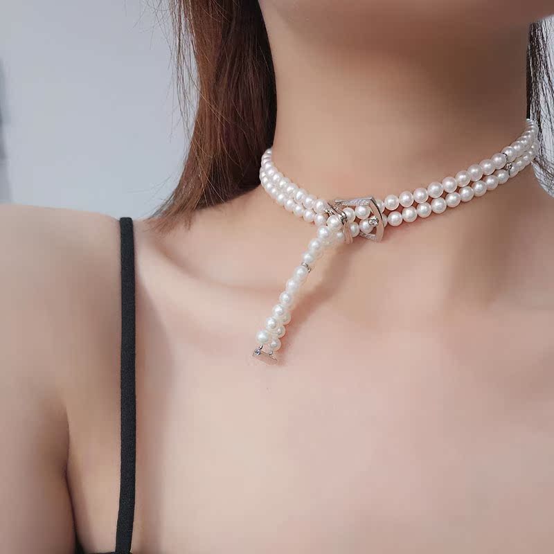 女 颈饰手饰 手链 纯银锆石搭扣颈链 925 淡水珍珠 店庆回馈 Lamilu 女 颈饰手饰 手链 纯银锆石搭扣颈链 925 淡水珍珠 店庆回馈 Lamilu