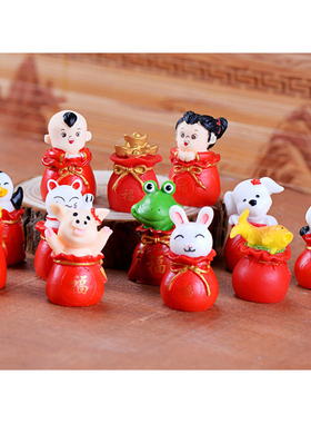 可爱动物树脂玩偶儿童过家家玩具