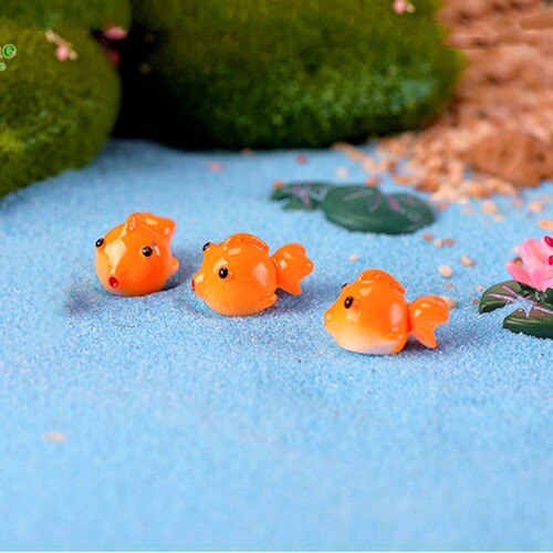 小金鱼树脂公仔玩偶具生日烘焙蛋糕摆插件家居水族箱鱼缸装扮饰品 - 图0