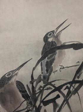 明林良灌木集禽图写意L花鸟宫廷画派高清宣纸微喷复制长卷