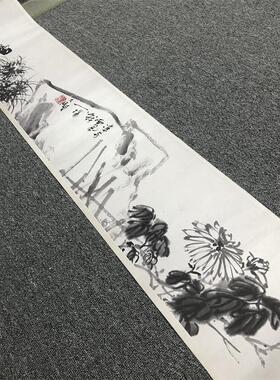 潘天寿花鸟长卷国画水墨画写意画艺术微喷复i制画宣纸画芯装饰画