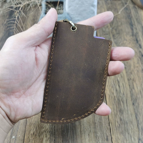 Кожаный картхолдер ручной работы, мультяшный чехол для проездного, индукционный защитный чехол