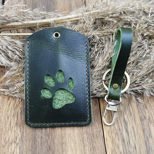 Кожаные индукционные карточки, чехол для проездного, мультяшный ретро ультратонкий бейджик, «сделай сам», из натуральной кожи