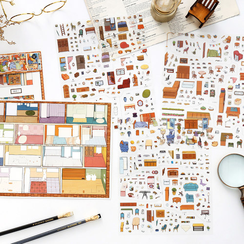 Infeel me我的小屋27-28造景贴纸微缩小屋手工diy解压玩具贴画 - 图2