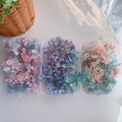 永生花绣球渐变色手工diy干花婚鞋贴脸玻璃罩花器团建活动花艺课 - 图2