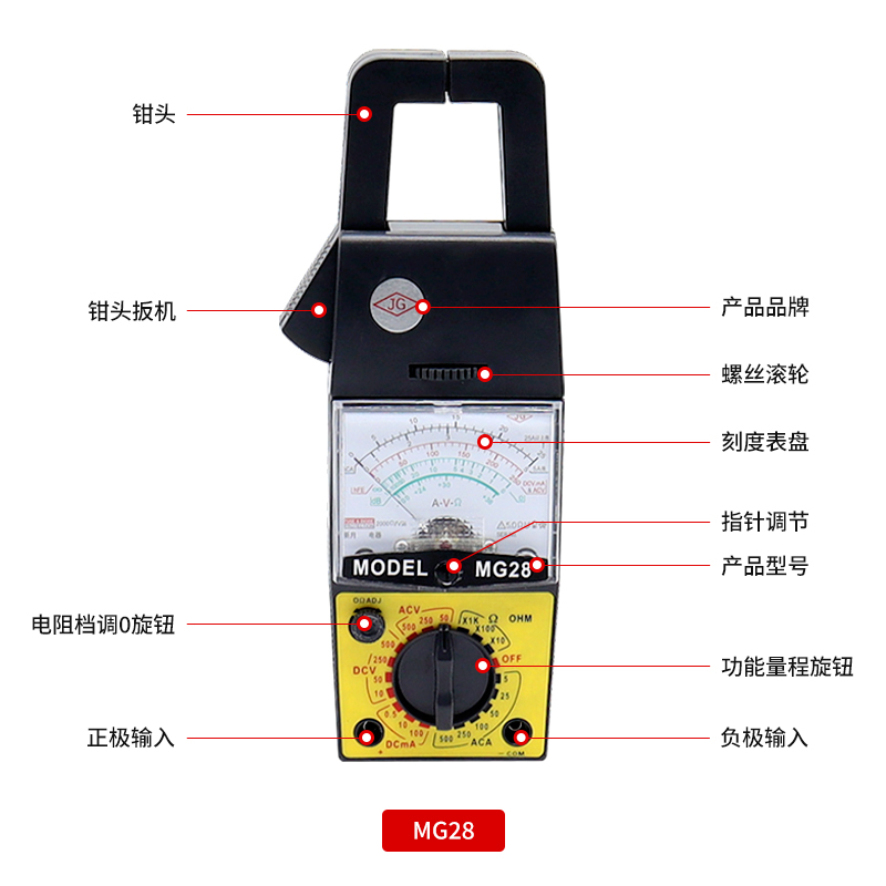 高性价比MG28指针式钳形表 钳型万用表 指针式钳型万用表 - 图0