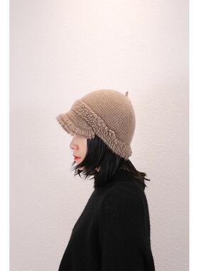 时尚手工加厚保暖羊绒针织南瓜帽