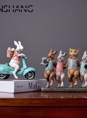 树脂美式客厅家居摆设复古