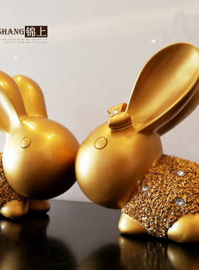 欧式可爱情侣兔子摆件礼物生日