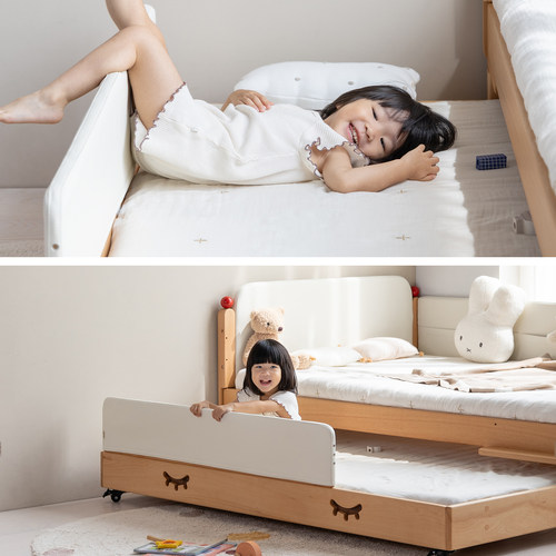 孩在 天空亲子床 守护成长儿童床榉木内芯软包优质面料木蜡油涂装 - 图3