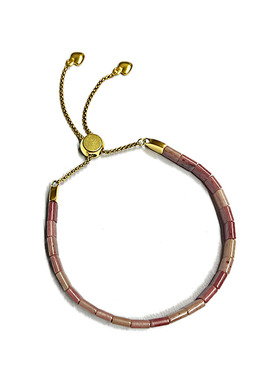 原创少女粉糯系红木纹石小方块手链百搭时尚设计精致温柔甜美风