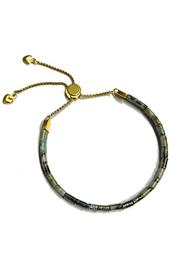 非洲绿松石小方块手链个性叠戴多色森系原创精致小巧手串手环男女