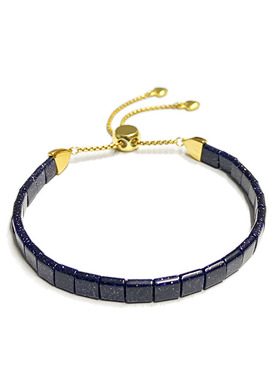 小众原石蓝沙岩石手串小方片珠手环男女生情侣款个性新款抽拉款