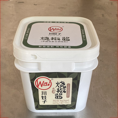 川娃子烧椒酱4kg商用桶装烤青椒剁椒酱拌饭拌面酱拌菜调料下饭菜 - 图2