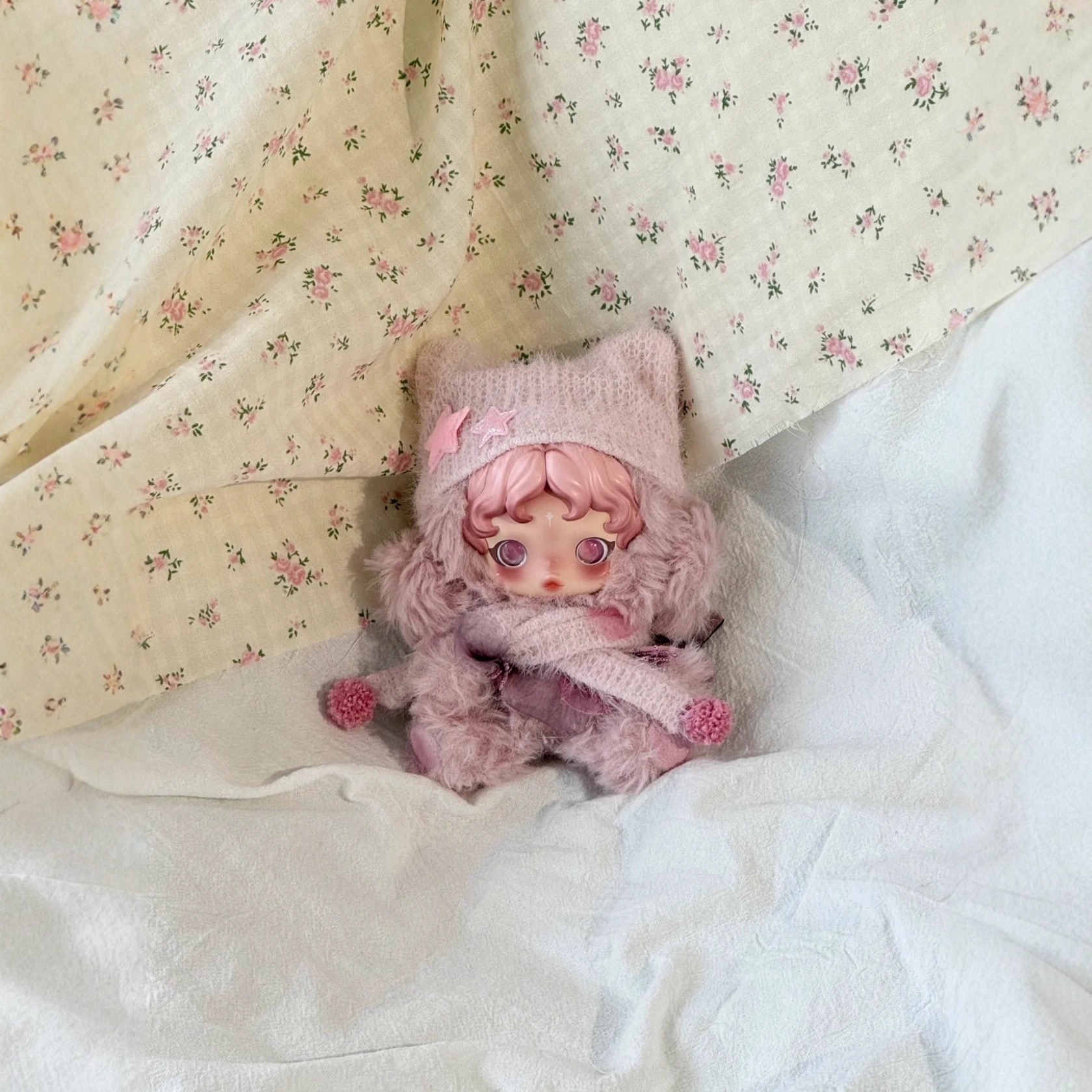 sp娃衣光织园冬日乐章粉色搪胶毛绒skullpanda衣服二代【仅衣服】 - 图0