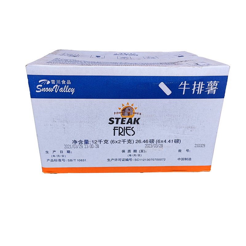 雪川牛排薯条2kg/包异型薯油炸冷冻速冻半成品经典零食小吃 - 图1