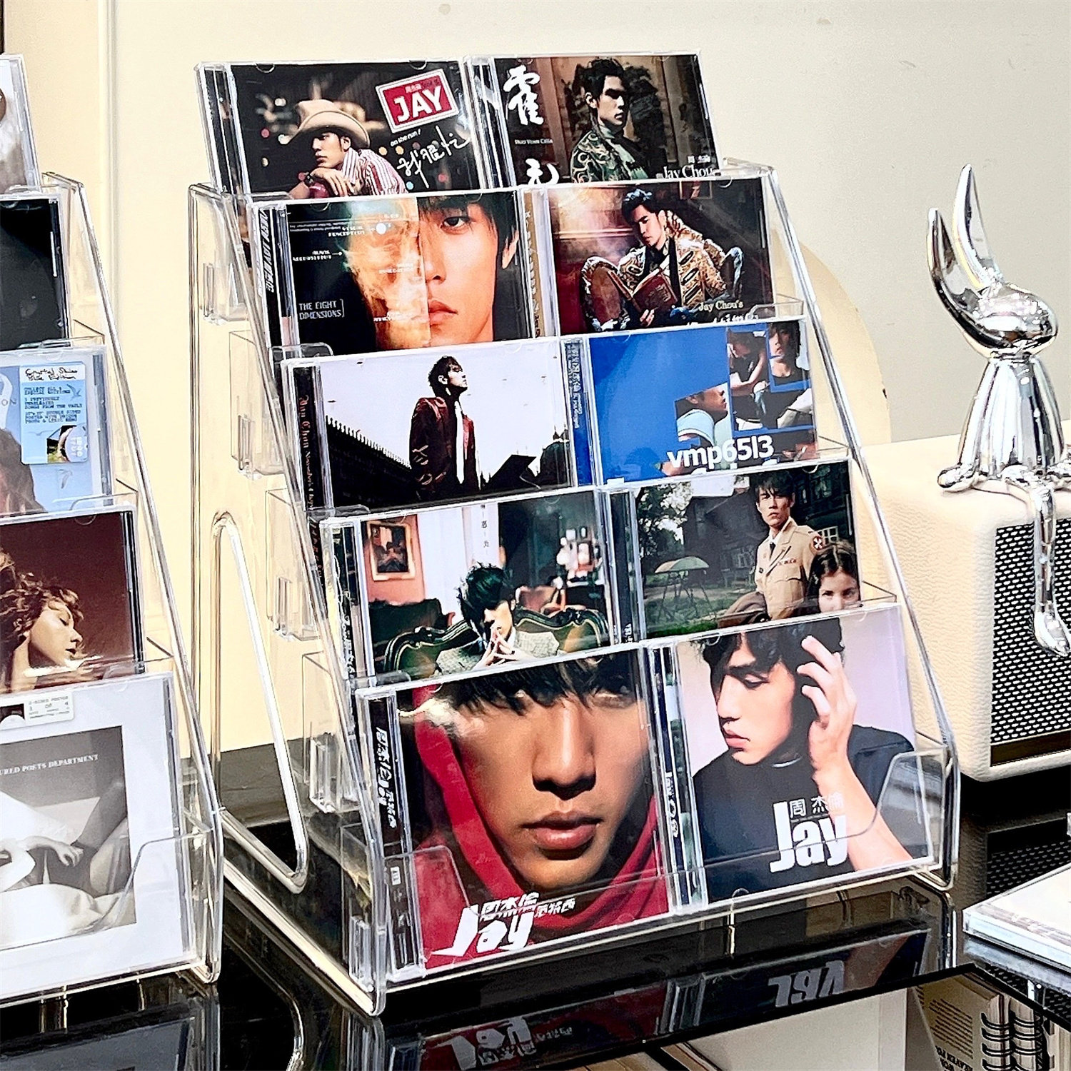 CD碟片子亚克力阶梯黑胶唱片纳盒光盘光碟磁带展示轻奢风收纳盒,淘宝优惠券,粉丝福利购,淘宝优惠卷