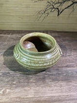 The Song Dynasty Kiln Green porcelain engraving Ruyi grain decorated with small jar (rich in price preferential variety) Antique porcelain