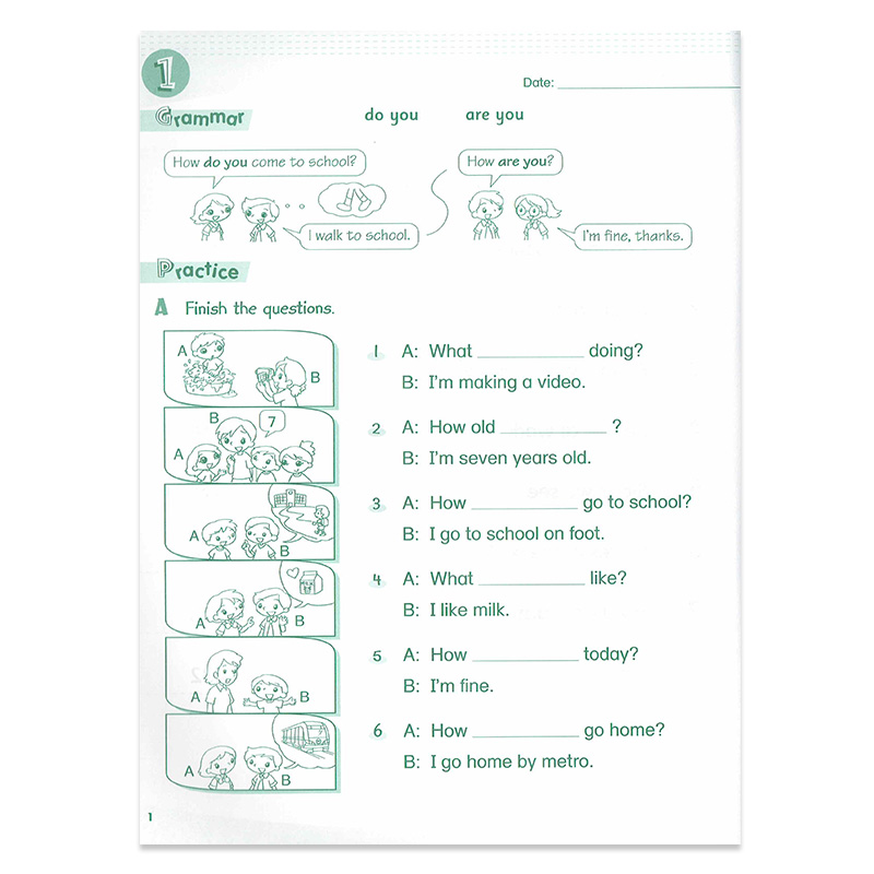 新版香港朗文小学英语教材 Longman Welcome to English 2A Gold新版语法练习册 Grammar Practice 2年级上学期语法强化练习-图2