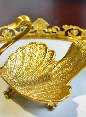 黄铜首饰盘托盘美式卧室客厅