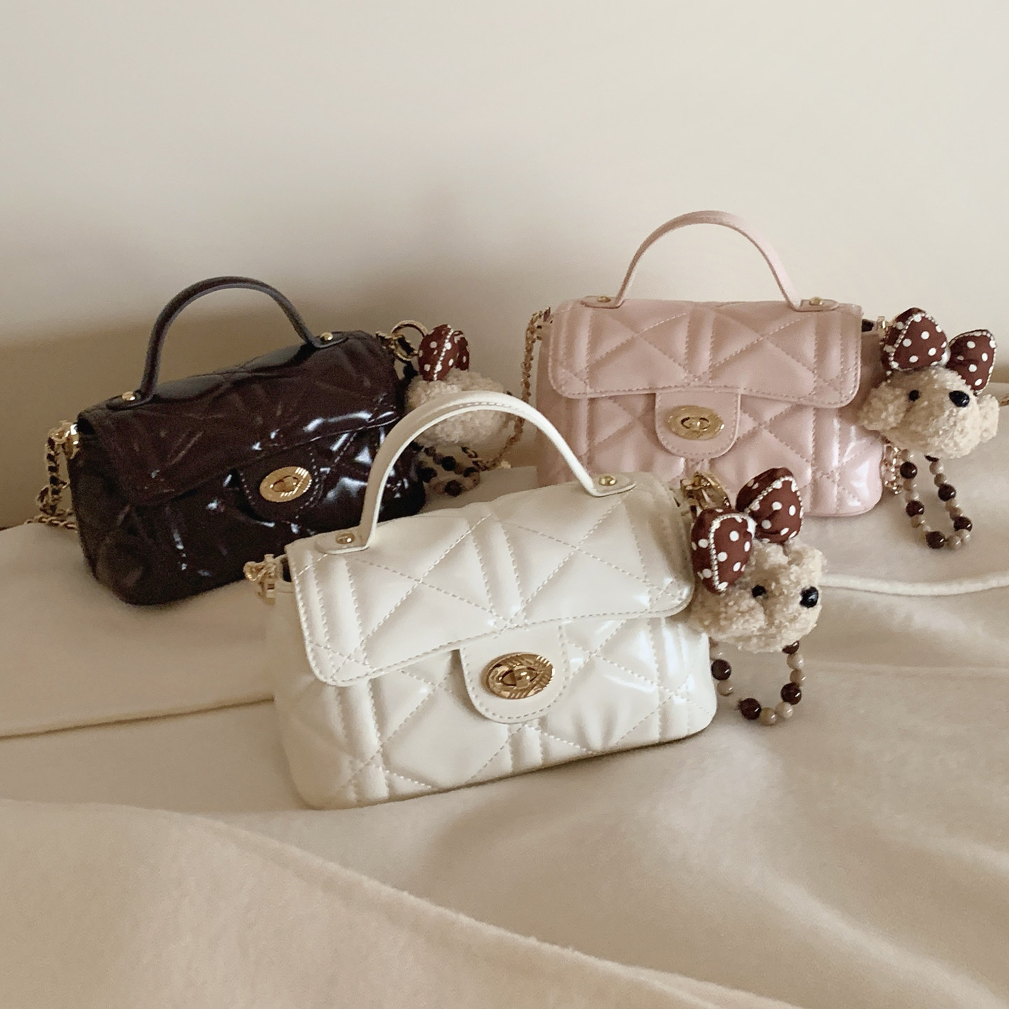 南风Chio2nd 米兰晚宴小方包包女2026超火手提菱格链条单肩斜挎包,淘宝优惠券,粉丝福利购,淘宝优惠卷