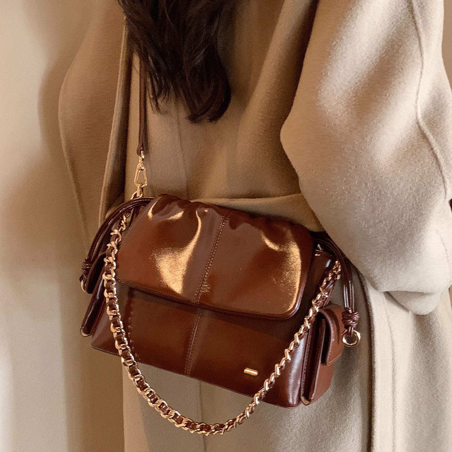 南风Chio2nd 清冬松露单肩包高级小众不撞款包包女亮面质感斜挎包