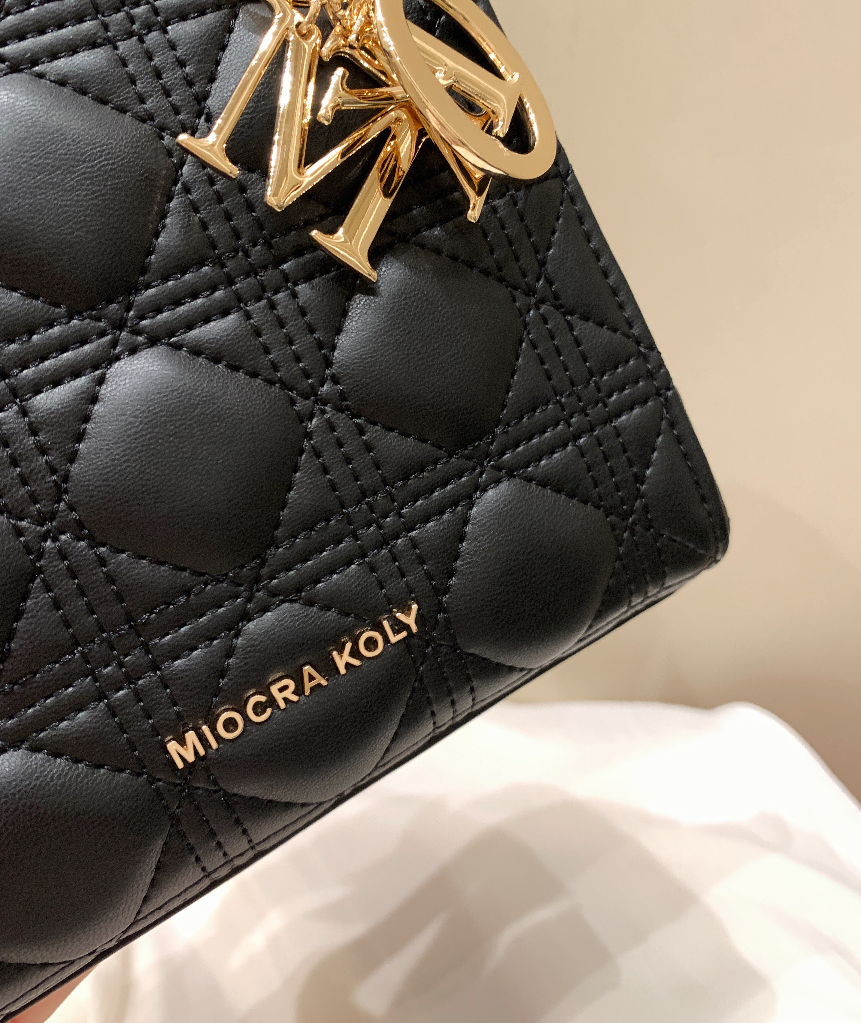 南风×Miocra koly 黑拿铁手提戴妃包通勤小包包女夏季单肩斜挎包