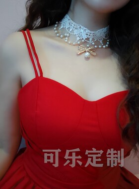 可乐原创超华丽lolita项链花嫁珍珠蝴蝶结多层蕾丝复古颈花嫁拍照