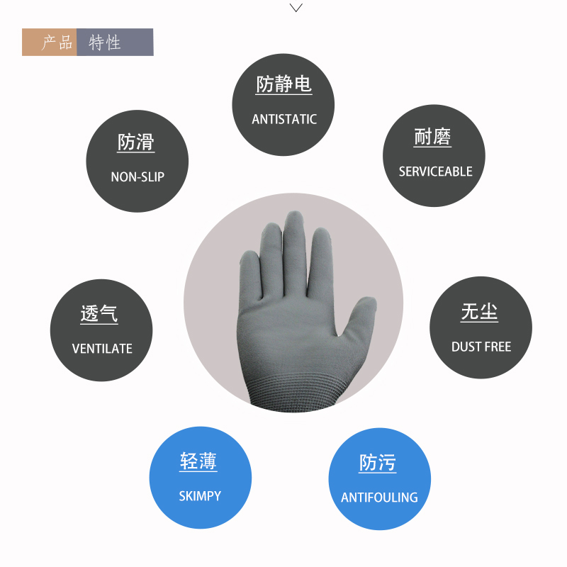 木工手套夏薄款PU浸胶耐磨防护手套防滑透气干活灵巧防静电耐油 - 图1