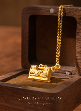 「钥启福」新中式小方锁百搭项链