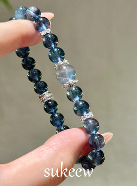 SUKEEW/酥可 蔚蓝·绝美轻奢精致冰透魔鬼蓝海蓝高级感时尚手链