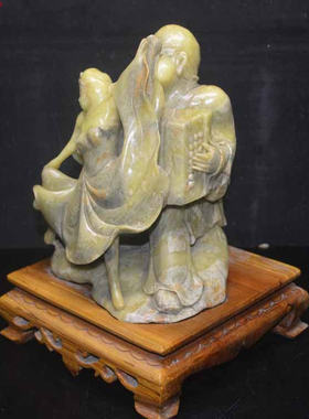 山炮绿冻芙蓉原石寿山蓝星XX212手工精品老青田封门冻石雕小摆件