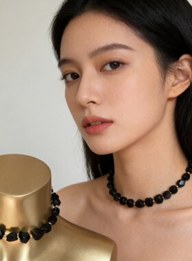 复古即时尚原创手作翳珀切面颈链项链文艺复古风