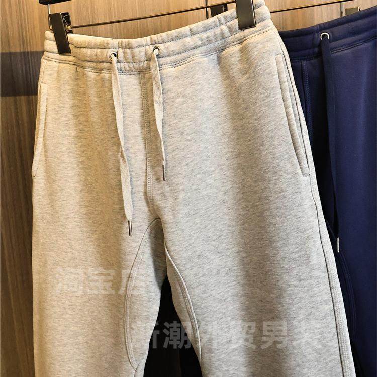 出U品订单 运动感十足！秋冬纯色百搭加绒加厚松紧腰直筒休闲裤男