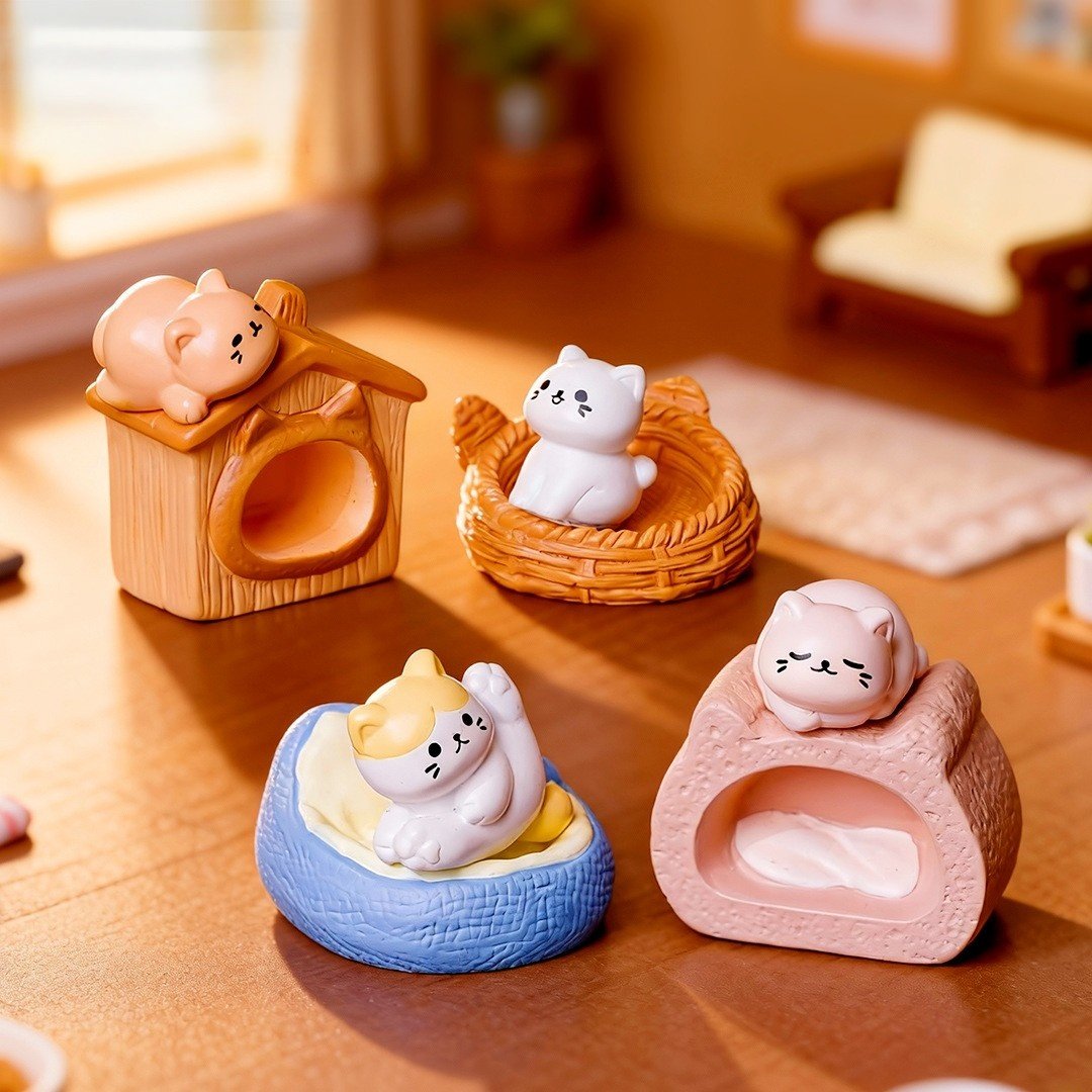 微景观创意小猫窝 微缩场景摆件diy娃娃屋萌粒公仔车载桌面小摆件,淘宝优惠券,粉丝福利购,淘宝优惠卷