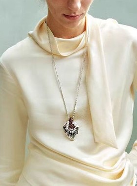 时尚百搭吊坠漫游编绳串珠毛衣链