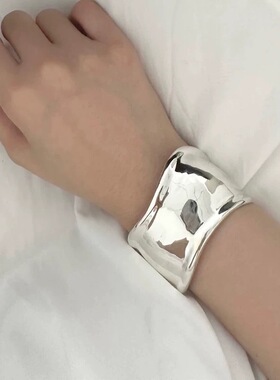 高级感手饰气质不规则银色手环女