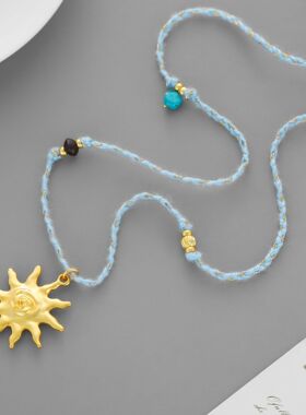 清新混金银丝线可调节长款项链