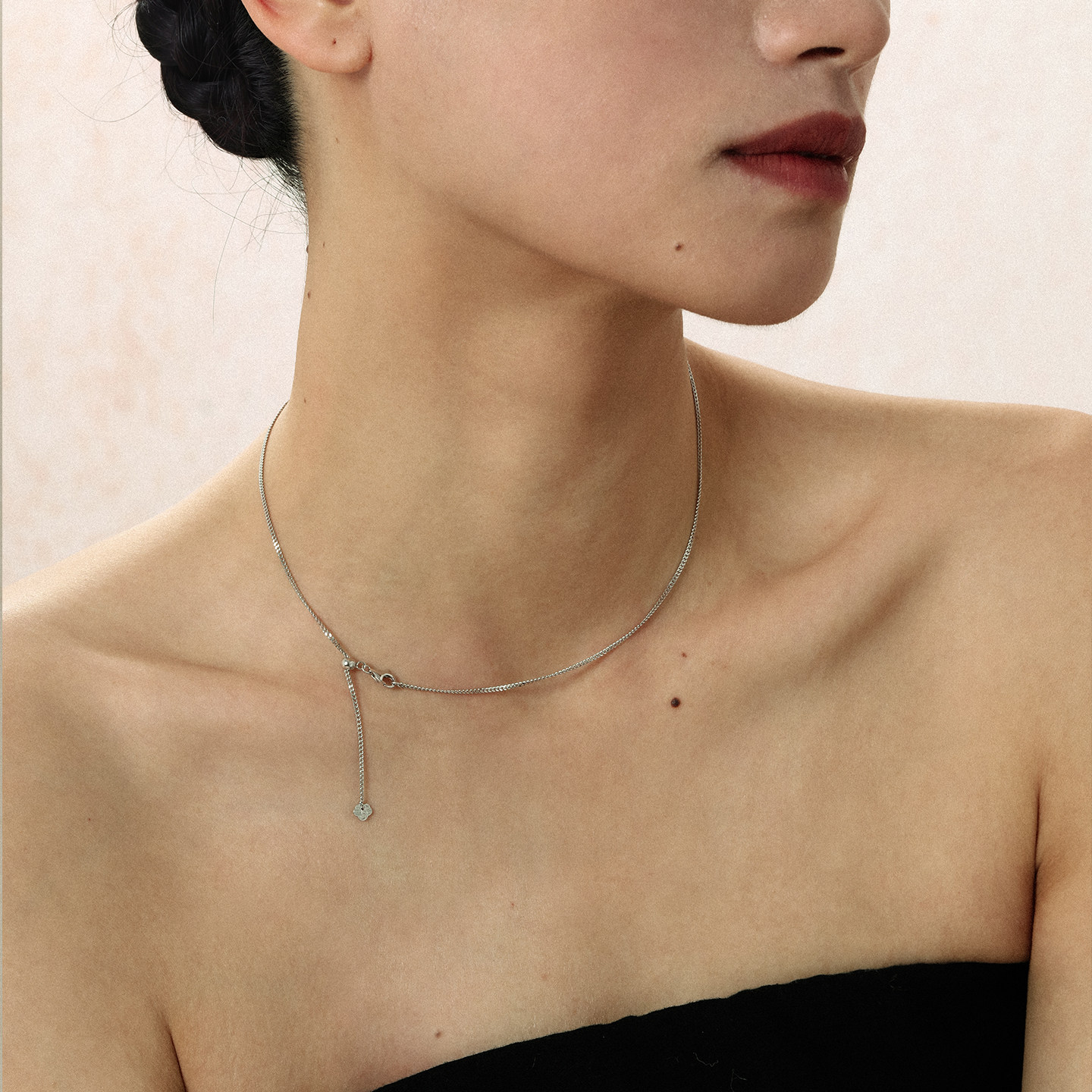 999纯银素链银饰项链女款轻奢精致小众锁骨链无吊坠百搭简约饰品,淘宝优惠券,粉丝福利购,淘宝优惠卷