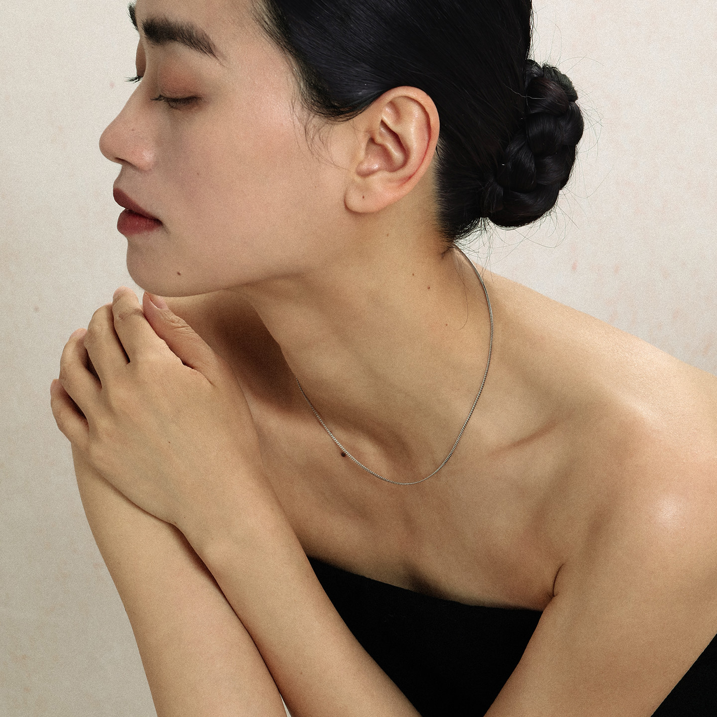 999纯银素链银饰项链女款轻奢精致小众锁骨链无吊坠百搭简约饰品,淘宝优惠券,粉丝福利购,淘宝优惠卷