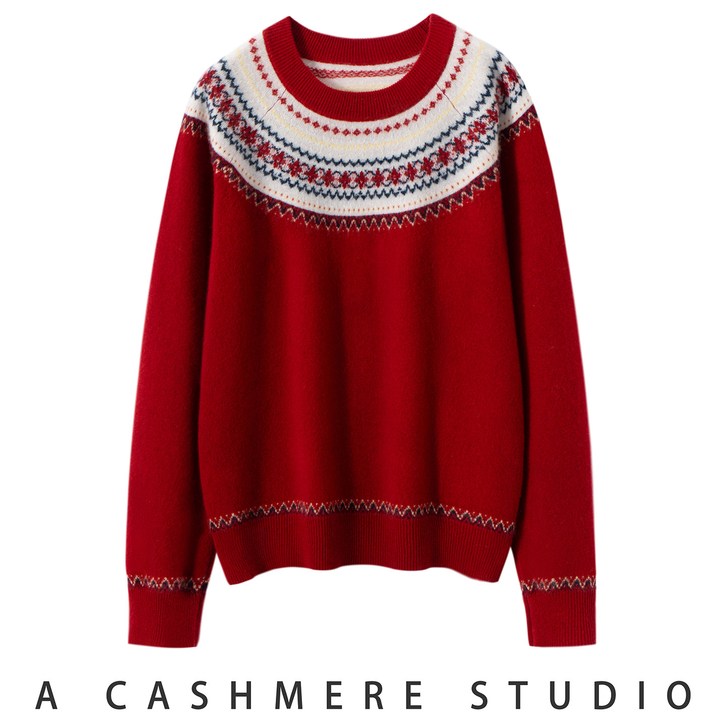 恒源祥冬季时髦洋气高级感显白黄色休闲风上衣女圆领提花针织毛衣,淘宝优惠券,粉丝福利购,淘宝优惠卷