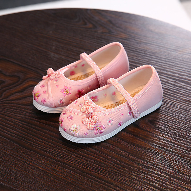 老北京布鞋儿童绣花鞋新中式手工女童宝宝汉服鞋中国风马面裙童鞋