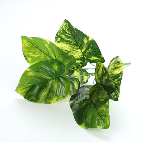 Flower arrangement partition potted plant with 9 green radish leaves plant wall