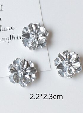 高级银灰色小香风山茶花蝴蝶手工配件自选diy鞋花材料发饰装饰品