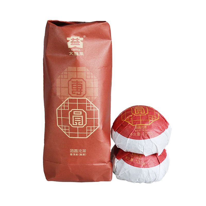 大益普洱茶 2022年2201批 团圆沱茶熟茶100g*5沱 茶叶 - 图3