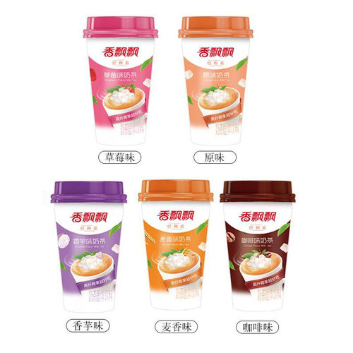 香飘飘奶茶杯装整箱经典香芋原味椰果冲泡冲饮速溶奶茶批发饮品 - 图0