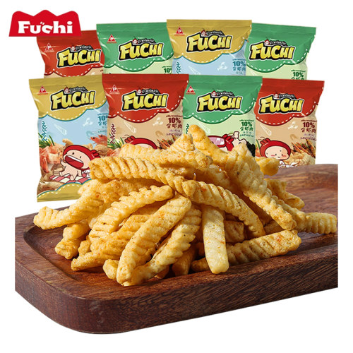 泰国进口fuchi富吃虾条8袋装非油炸膨化食品原味虾片零食小吃 - 图0