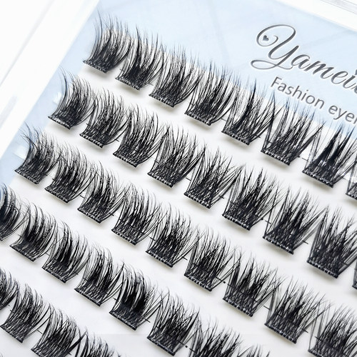 欧美假睫毛免胶超浓密厚重5D立体分段式卷翘自嫁接软毛E30大容量 - 图0