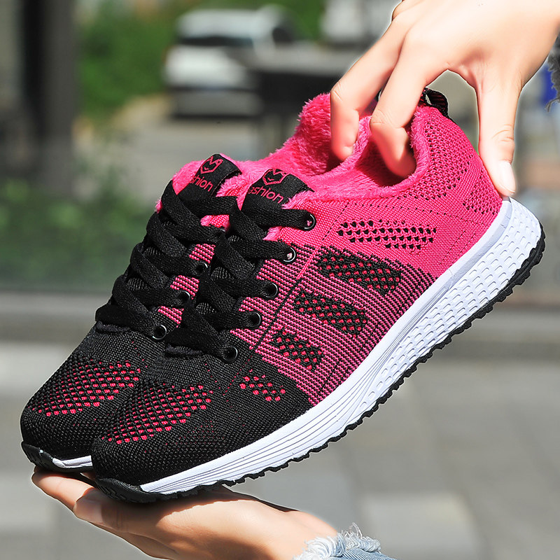 冬季女鞋棉鞋加绒保暖运动鞋防水防滑旅游鞋女士黑色平底鞋旅游鞋,淘宝优惠券,粉丝福利购,淘宝优惠卷