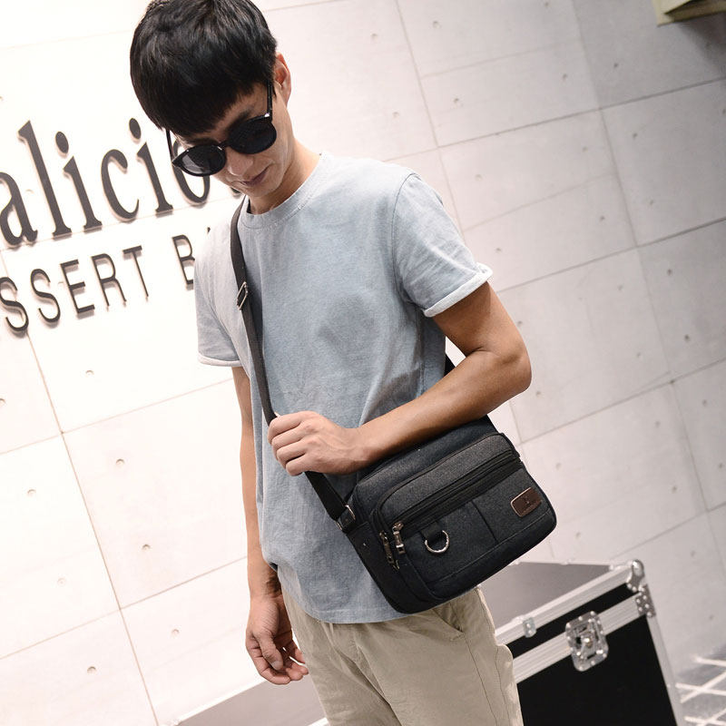 帆布2020新款男士休闲包轻便斜挎包 艾果果箱包男士包袋